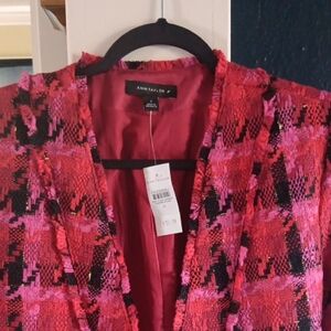 Ann Taylor Women's Vibrant Pink and Black Blazer